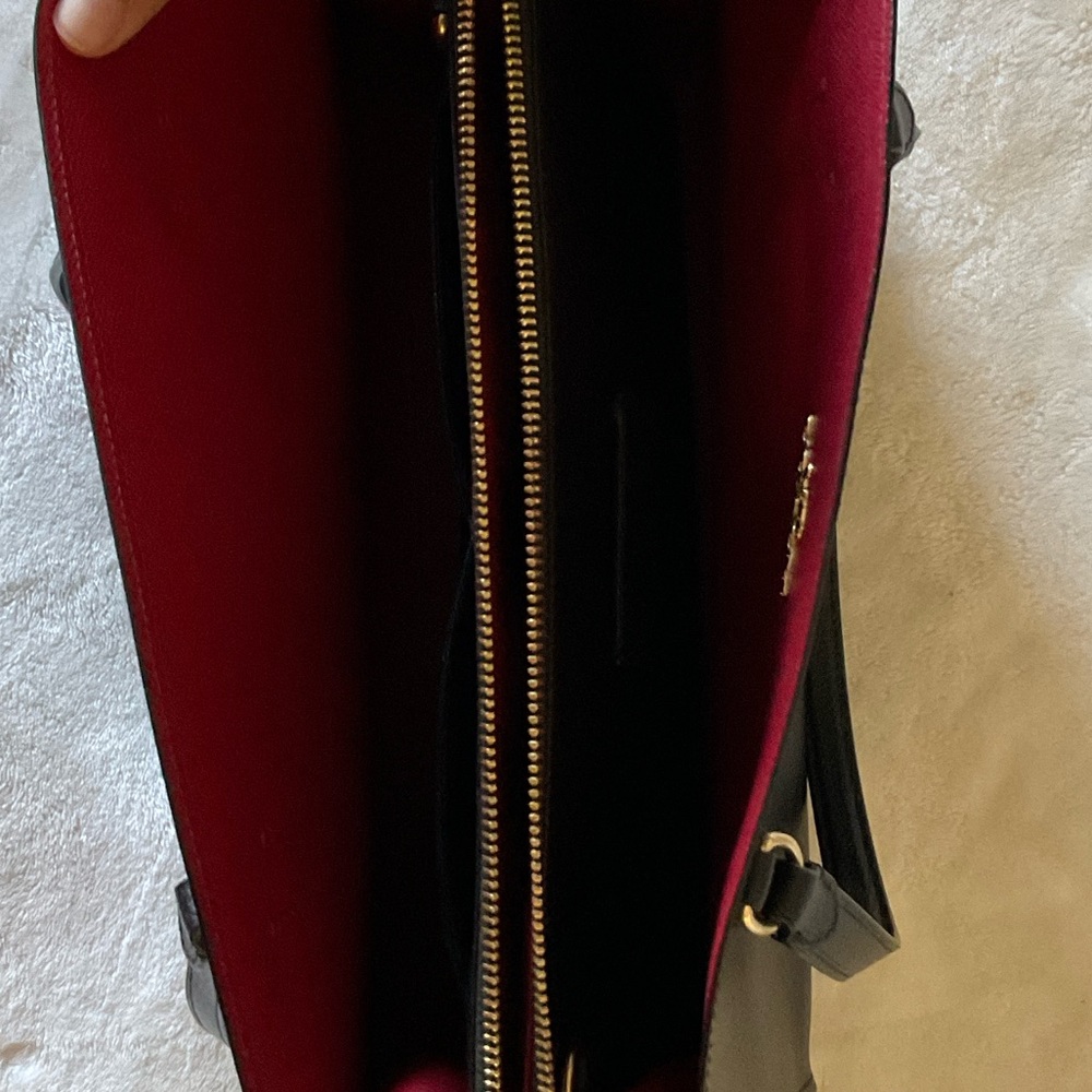 Coach Black Leather Tote with Gold Accents - Picture 4 of 8